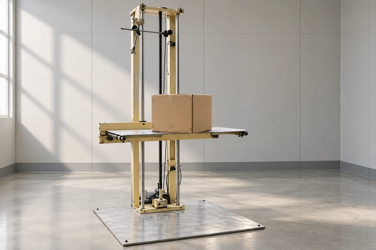 Packaging drop test rig