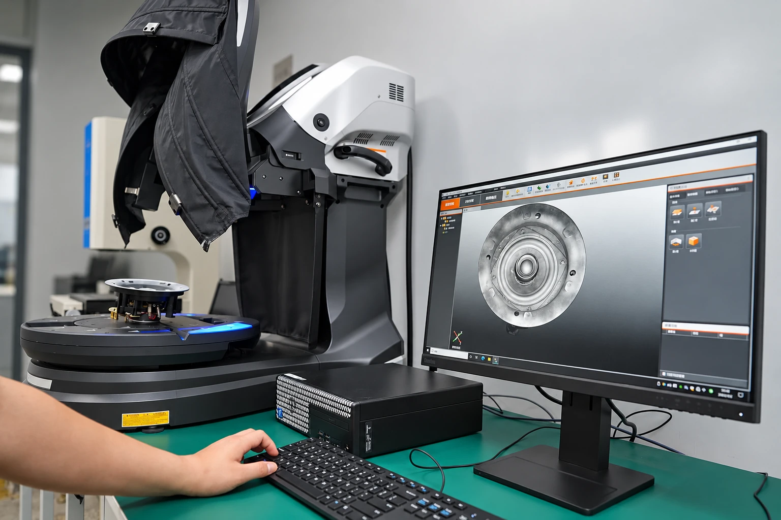 Dimensional inspection station with optical scanner